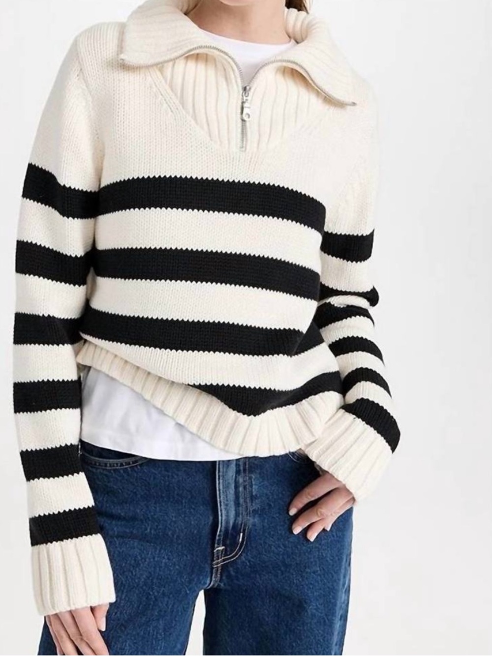 Kule The Matey Striped Sweater in Cream and  Back Stripe Size Small